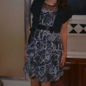 Black and White Floral Dress